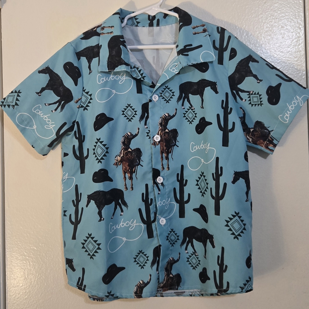 Boys COWBOY/RODEO theme Button Up Shirt